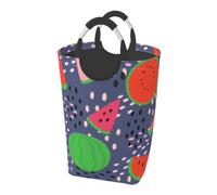 Summer Fruit Watermelon Design, Laundry Hamper, Collapsible Laundry Basket Large Durable Storage Bin with Handles 50L