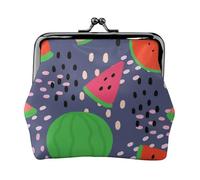 Summer Fruit Watermelon Design, PU Leather Coin Purse, Small Wallets, Change Pouch with Kiss Lock Clasp Buckle, Change Purse