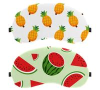 Summer Fruit Watermelon Red Green 2-Pack Light-Blocking Soft Breathable Eye Masks with Eye Patches and Sleep Masks
