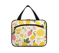 Summer Fruits Retro Yellow Hanging toiletries Bag for Men with Hook, Designer Chic Toiletry kit for Travel Must Cruises maletín para maquillaje L