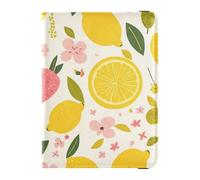 Summer Fruits Retro Yellow Leather decorative Passport Holders Wallet Combo Passport Wallet Ultra Slim, summer fruits retro yellow, One Size