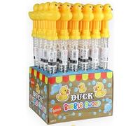 Summer Fun - 24 x Yellow Duck Bubble Sword 90ml 35cm - Wand Included Bath Toy Party Favour Lucky Dip Prize Children's Entertainment- Beach Sandpit