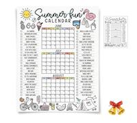 Summer Fun Bucket List Calendar Poster - DIY Giant Summer Activity Calendar Coloring Poster, Screen-Free Family Schedule Planner, Wall Decor for Party, Classroom & Family Bonding (24" * 36")