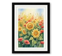 Summer Garden Glory Botanical Framed Wall Art Print A3 (42×29.7cm) Black, Wall Decor for Living Room, Bedroom, Office & Home, Ready to Hang, Art Gift