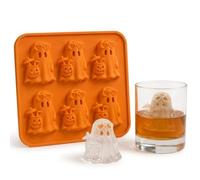 Summer Ghost Ice Cube Mold - 6 Cavity Silicone Ice Cube Trays, Cute Spooky Ghost Molds for Chocolate Candy Cake Baking Pan, Whiskey, Cocktails, Halloween Party Decor