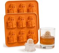 Summer Ghost Ice Cube Mold - 6 Cavity Silicone Ice Cube Trays, Cute Spooky Ghost Molds for Chocolate Candy Cake Baking Pan, Whiskey, Cocktails, Halloween Party Decor
