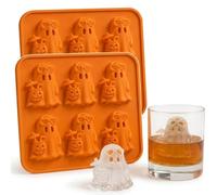 Summer Ghost Ice Cube Mold, Cute Spooky Ghost Molds Silicone, 6-Cavity Flexible Mold, for Chocolate Gummy Candy Cake Jelly, Ideal for Whiskey Cocktails Halloween Home Party Supplies (2PCs)
