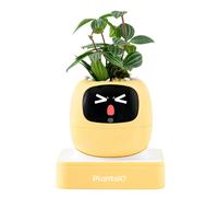 Summer Gift to Beautify Your Home - Ivy AI Smart Plant Pot Robot, Interactive Facial Expressions, Intelligent Plant Care, Home Decor for Busy People, Shows Plant Emotions (Lemon Yellow)