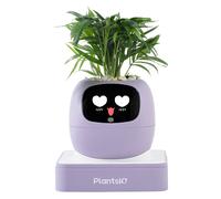 Summer Gift to Beautify Your Home - Ivy AI Smart Plant Pot Robot, Interactive Facial Expressions, Intelligent Plant Care, Home Decor for Busy People, Displays Plant Emotions (Purple)