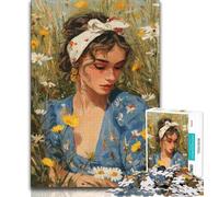 Summer Girl 1000 Pieces Jigsaw Puzzle for Adults& Teens,Toys Educational Games Stress Relieving Wishlist with Santa Claus 38x26cm