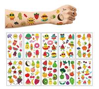 Summer Glitter Fruit Temporary Tattoos for Kids - 110 Glitter Styles,Watermelon Strawberry Pineapple Tattoos Sticker for Boys Girls Birthday Party Favors