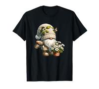 Summer Gnome Grandpa With Daisy Flowers For Gardening Mom T-Shirt
