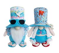 Summer Gnomes Decorations for Home, Beach Gnomes Plush,Farmhouse Gnomes Tiered Tray Decor,Summer Mantle,Kitchen Table, Shelf Sitters Tomte Decor,Birthday Gnome Gifts