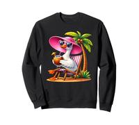 Summer Goose on a Beach Chair Drinking a Coconut Vacation Sweatshirt