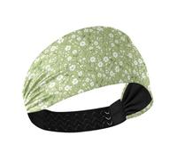 Summer Green Little Flowers Moisture Wicking womens headbands Stretchy head for basketball Gym Yoga bandas para la cabeza