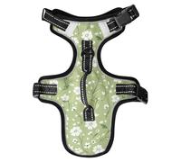 Summer Green Little Flowers Reflective Dog Walking Gear for Rottweiler Working Waterproof Cat Harnesses with Handle Chaleco para perro Medium