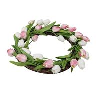 Summer Greenery Wreath Ring - Bond Front Door Wall Hanging Arrangement, Artificial Botanical Welcome Accent | Handmade Seasonal Ornaments for Home Apartment Indoor Outdoor G