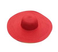 Summer Hats for Women Wide Bongrace Women Straw Beach Hat Little Girl Sun Cap Foldable Ladies Hats Large Sunhat Red