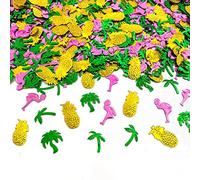 Summer Hawaiian Flamingo Party Confetti | Glitter Confetti Sprinkles for Party Table Scatters Decoration | Tropical Jungle Safari Summer Beach Party Supplies | Metallic Foil | 45g 1.6OZ 1500Pcs