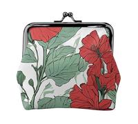 Summer Hawaiian Full Double-Sided Printed Pattern Women's and Girls' Fashionable Leather Kiss Lock Coin Purse Card Bag