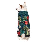 Summer Hawaiian Print Dog Hoodie For Small Dogs, Warm, Soft, And Breathable Sweatshirt, Easy To Wear Jumper, Pet Winter Weather Coat Pullover