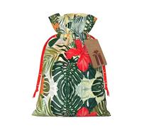 Summer Hawaiian Printed Drawstring Gift Bags,Various Sizes, Bulk Plastic Packaging Bags