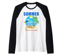 Summer Here We Come - Family & Couples Summer Vacation Trip Raglan Baseball Tee
