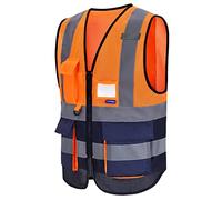 Summer high viz Class 2 hi vis Zipper Front High Visibility vest 6xl 7xl 8xl Hi Vis Executive Vest Waistcoat with Phone & ID Pockets