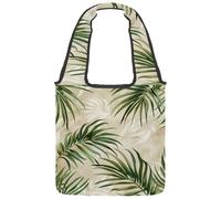 Summer Holidays Palm Tree and Tropical Fruits Canvas Tote Bag, Medium Book Tote Reusable Cloth Bag for Women Teachers Nurse