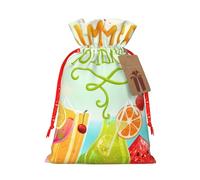 Summer Holidays Print Drawstring Bags Burlap Gifts Bag With Drawstring Gift Bags For Wedding/Party/Festival/Storage