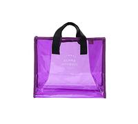 Summer Holidays Transparent PVC Beach Bag Lightweight Travel Tote for Swimming Clothing Storage Fashion Carry On (D, One Size)