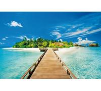 Summer Holidays Tropical Paradise Jetty - HUGE LAMINATED/ENCAPSULATED POSTER