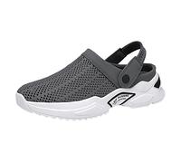 Summer Hollow Out Orthopedic Sandals for Men's Women - Platform Slip On Knit Clog - Breathable Mesh Arch Support Slippers Beach Shoes with Adjustable Heel Strap