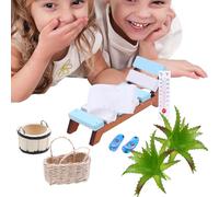 Summer House - Miniature Beach Scene Kit Use, Creative DIY Home Decoration Accessory Style, Portable Craft Scene Equipment, S