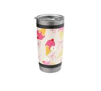Summer Ice Cream Pattern Girly Spring Floral Cute Cherry Stainless Steel Insulated Tumbler