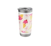 Summer Ice Cream Pattern Girly Spring Floral Cute Cherry Stainless Steel Insulated Tumbler
