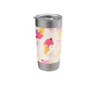 Summer Ice Cream Pattern Girly Spring Floral Cute Cherry Stainless Steel Insulated Tumbler