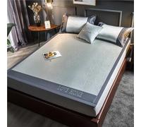 Summer Ice Silk Cold Mat, Rattan Cooling Mat, Queen Mattress Topper, Foldable Breathable Carbonized Rattan Cool Pad, 3 Piece Set (1 Mattress + 2 Pillowcases) Machine Washable(Color D,90cm)