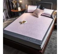 Summer Ice Silk Cold Mat, Rattan Cooling Mat, Queen Mattress Topper, Foldable Breathable Carbonized Rattan Cool Pad, 3 Piece Set (1 Mattress + 2 Pillowcases) Machine Washable(Color G,120cm)