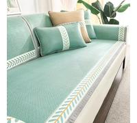 Summer Ice Silk Non-Slip Sofa Cover Cool Touch Furniture Protector for Sofas Lightweight Wormwood Vine Mat Light Green 80 * 180 cm - Perfect Couch Cover for Comfort!