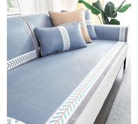 Summer Ice Silk Non-slip Sofa Cover Couch Covers for Sofas Cool Feeling Furniture Protector Sofa Cover Wormwood Vine Mat Sofa Cushion(Sky blue,60 * 120)