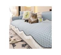 Summer Ice Silk Sofa Cover Anti-Slip Couch Throw for Kids & Pets Cool Touch Chill Fabric Blue 90x210cm (35.4x82.7 in) - Perfect for Home Refresh
