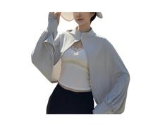 Summer Ice Silk Sunscreen Shawl Women Breathable Ultraviolet Protection Cape Top Sun-Proof Coat(Light gray)