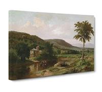 Summer Idyll By Thomas Cole Canvas Print | Gallery Wrapped 30mm Frame Wall Art | 24x16 inches | Ready to Hang | Classic Landscape Picture | Living Room Bedroom Lounge Office