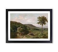Summer Idyll by Thomas Cole Framed Print | A2 Black Framed Wall Art | Ready to Hang | Modern Landscape Picture | Living Room Bedroom Lounge Office