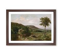 Summer Idyll by Thomas Cole Framed Print | A2 Walnut Framed Wall Art | Ready to Hang | Modern Landscape Picture | Living Room Bedroom Lounge Office