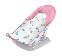 Summer Infant Deluxe Baby Bather for Sponge Baths | Mesh Cradle with 3-Position Recline & Head Support | Sink or Tub Use, Compact Fold for Storage & Travel, 20 Lbs Max. Weight | Baby Seahorse (Pink)