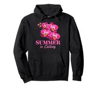 Summer is Calling Orchids Tropical Floral Beach Souvenir Pullover Hoodie