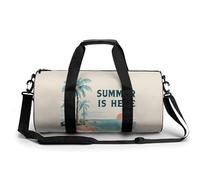 Summer is HERE Travel Gym Bag for Women Men Cylindrical Duffle Bag Sport Workout Bag with Shoulder Strap