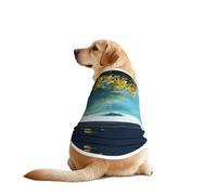 Summer is Illusory, Lying on The Beach Dog Shirt Vest Dog Clothes- Breathable Cooling for Big Dogs, Sun Protection Comfort Wear for Golden Retriever, Husky, Alaska Outdoor Activities 4X-Large